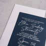 Bar Mitzvah Invitation - Navy Foil Stamped Invitation 5 1/2" x 7 3/4"