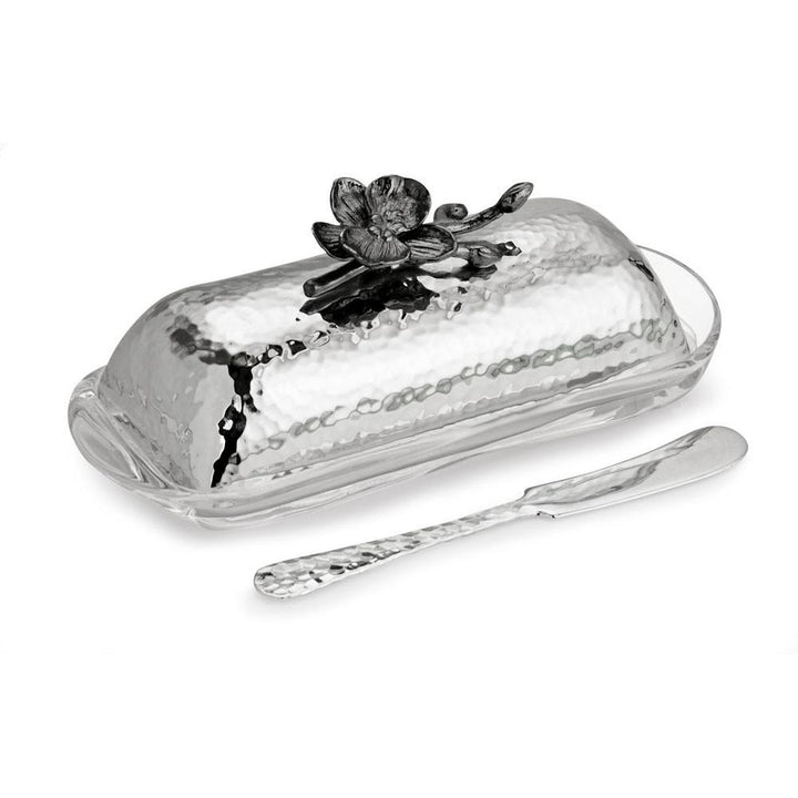 Black Orchid Butter Dish w/ Knife, , Home, Michael Aram, D'Amore Jewelers 